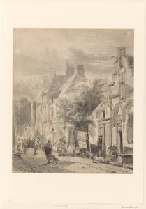 Street View in Harderwijk by Cornelis Springer