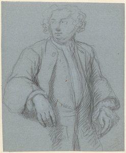 Portrait of an Unknown Man with Long Coat, Three-Quarter View to the Left by Cornelis Troost (attributed to)