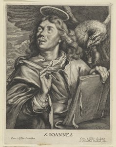 Evangelist John (title on object: S. IOANNES) (series title: Four Evangelists) by Cornelis Visscher (II)