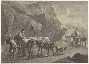 Rocky Landscape with Shepherds by Cornelis Visscher (II)