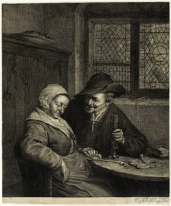 Old Man and Woman by Cornelis Visscher