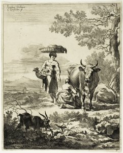 Woman Milking a Cow