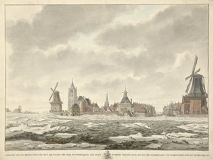 View of the Ice Occupation outside the Water Gate in Gorinchem, February 20, 1799 by Cornelis de Jonker