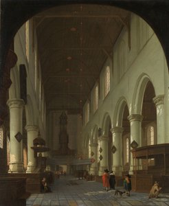 Interior of the Oude Kerk in Delft from the Choir toward the Portal