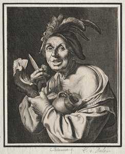 A Man with a Ham, Just Cut by Cornelis van Dalen