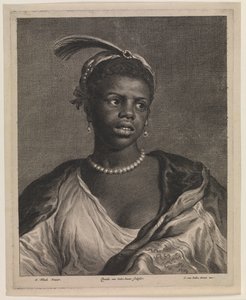 Portrait of an African Woman with Pearl Necklace by Cornelis van Dalen