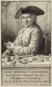 Portrait of Johann Michael Fleischmann by Cornelis van Noorde