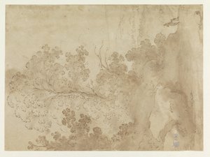 Hill Landscape with Trees by Cornelis van Poelenburch