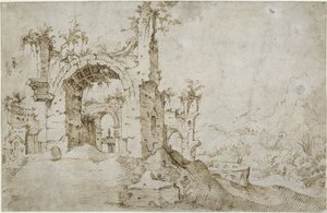 Ruined Landscape by Cornelis van Poelenburch