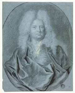 Portrait Bust of a Man in a White Wig by Cornelis van Poelenburgh