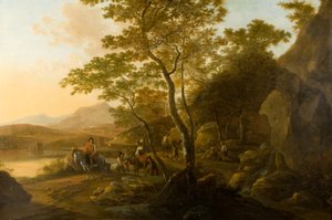 Landscape with Figures, c.1655-1710 by Cornelis van Swanenburgh
