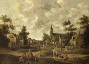 Village Street by Cornelius Droochsloot
