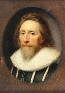 A gentleman in slashed black doublet, 1639