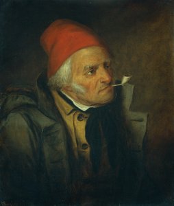 Man with Red Hat and Pipe