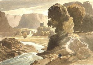 Mountainous Landscape with a Castle (possibly a view in Wales)
