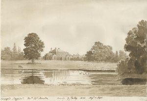 Somerford Hall: Sepia Drawing