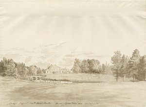 Somerford Hall: Sepia Drawing