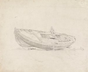 Study of Moored Boat with Seated Figure by Cornelius Varley