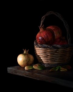 Dark Pomegranate Still Life by Corrado La Licata