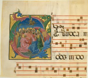 Manuscript Illumination with the Assumption of the Virgin in an Initial G by Cosmè Tura
