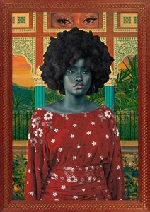 Afro Woman Tropical Portrait
