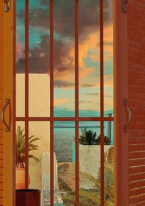 Tropical Sunset Window View by CosmoZach