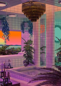 Vaporwave Sunset Pool