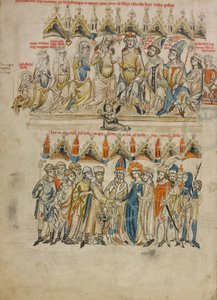 Family of Berthold IV of Merania. The Marriage of Hedwig and Heinrich, 1353 by Court workshop of Duke Ludwig I