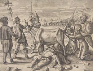 Struggle over the Flemish Milch-Cow, 1646 by Crispijn de Passe I