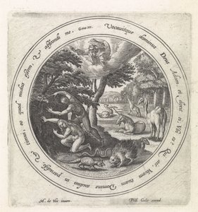 Adam and Eve Hiding from God by Crispijn van de Passe (I)