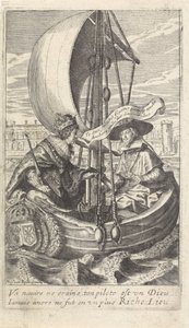 King Louis XIII and Cardinal Richelieu in a Boat by Crispijn van de Passe (II)