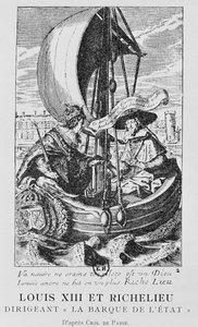 Louis XIII and Richelieu by Crispin I de (after) Passe