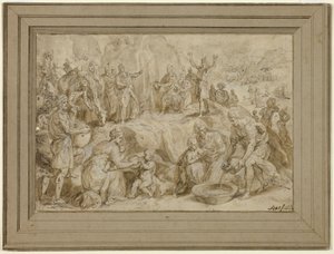 Moses Striking Water from the Rock by Crispin van den Broeck