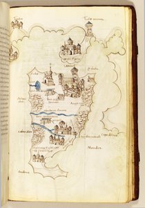 Map, illustration from "The Liber Insularum Archipelagi"