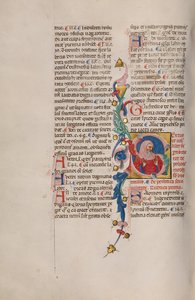 Initial S: Bust Portrait of a Bearded Man in Prayer by Cristoforo Cortese