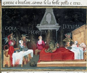 Representation of the Circle of Underworld Where the Culprits of Gluttony, Laziness and Lust are Found by Cristoforo De Predis