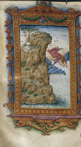 Sappho throwing herself into the sea Illustration for The Heroides by Ovid by Cristoforo Majorana
