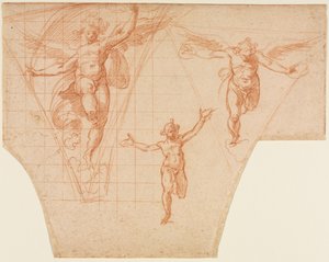 Three Studies of Angels for a Pendentive (detail) by Cristoforo Roncalli