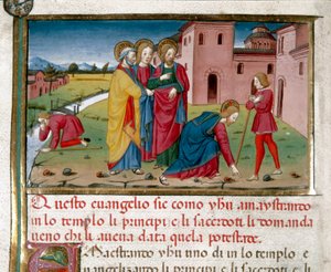 Jesus gives sight to a blind man by birth (Detail)