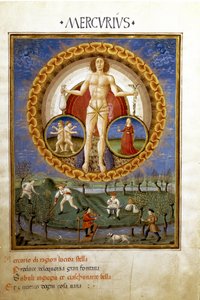 Mercury with Signs of the Zodiac of Virgo and Gemini. Peasants Working in the Fields by Cristoforo De Predis