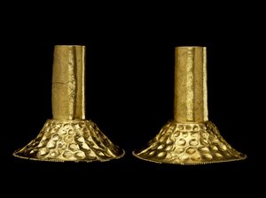 Pair of ear ornaments worn by a ruler or shaman