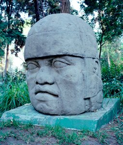 Pre-Columbian Civilization: Colossal Olmec Head by Culture Olmec