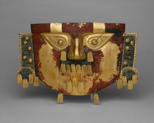Peruvian Funerary Mask, 900-1100 AD by Culture Sicán