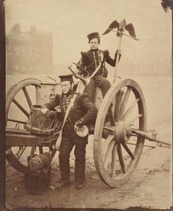 Trumpeter Gritten and Trumpeter Lang at Woolwich, 1856 by Cundall and Howlett