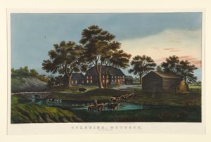 Eventide - October / The Village Inn by Currier and Ives