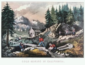 Gold Mining in California by Currier and Ives