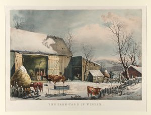 The Farmyard in Winter by Currier and Ives