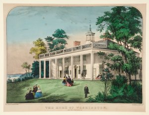 The Home of Washington, Mount Vernon, VA by Currier and Ives