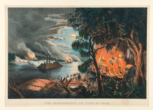 The Mississippi in Time of War by Currier and Ives