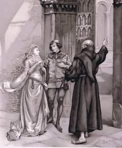Enter Friar Laurence and Romeo (illustration from Romeo and Juliet) by Curtazzo Curtazzo